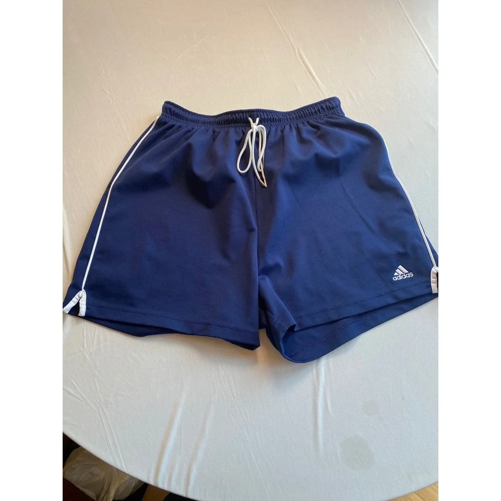 Adidas Mens Navy Blue Soccer Shorts Athletic Training Vintage 275192 Large